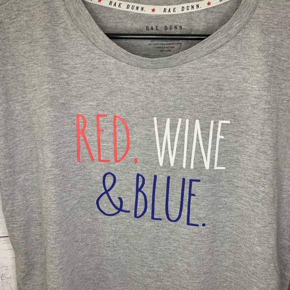 Rae Dunn “Red, Wine & Blue” T-shirt Tee Top - Picture 3 of 3